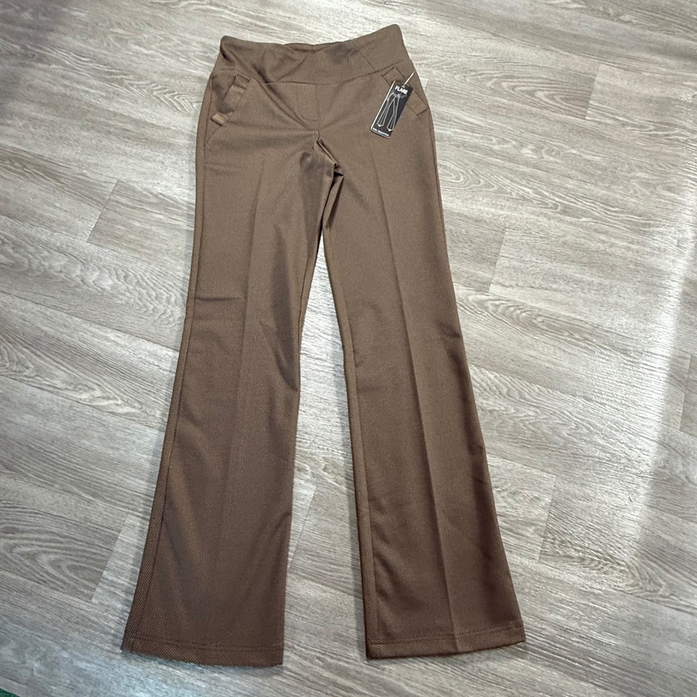 Soho Apparel Ltd Brown Textured Flare Leg Dress Pants Small NWT 70514735RS